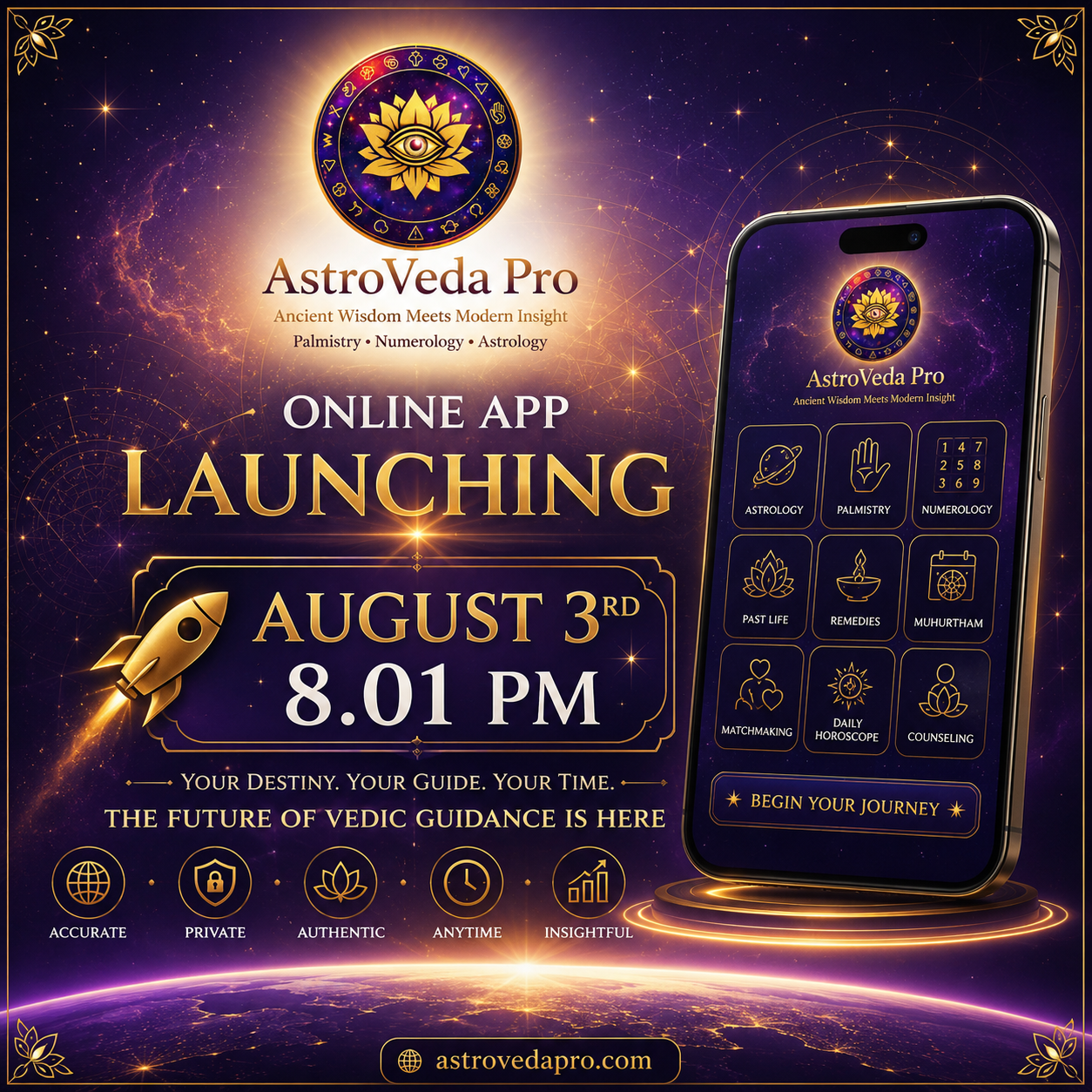 AstroVeda Pro launch — 3 August 2026, 8:01 PM IST